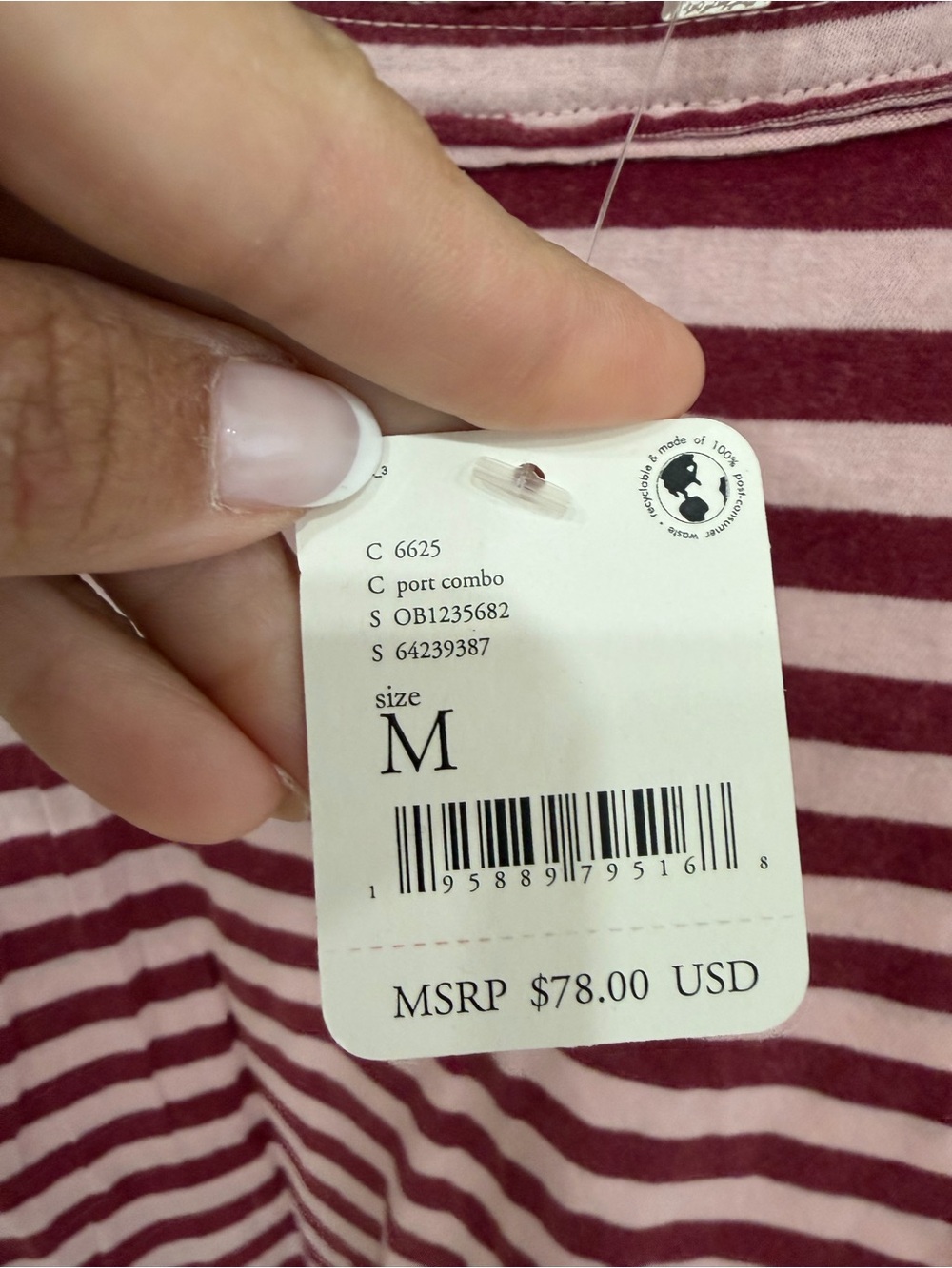 New Free People “She’s Everything” Long Sleeve Pink Stripped Top - Picture 5 of 5